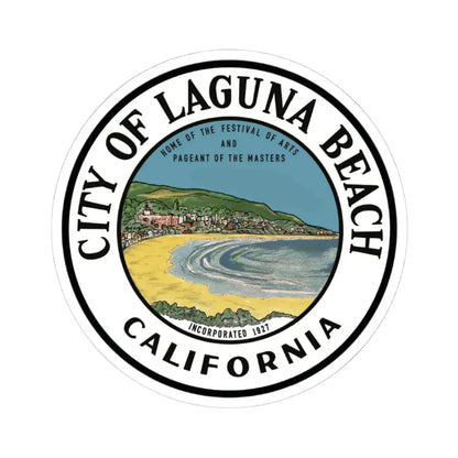 Seal of Laguna Beach California - STICKER Vinyl Kiss-Cut Decal 4 Inch White - The Sticker Space