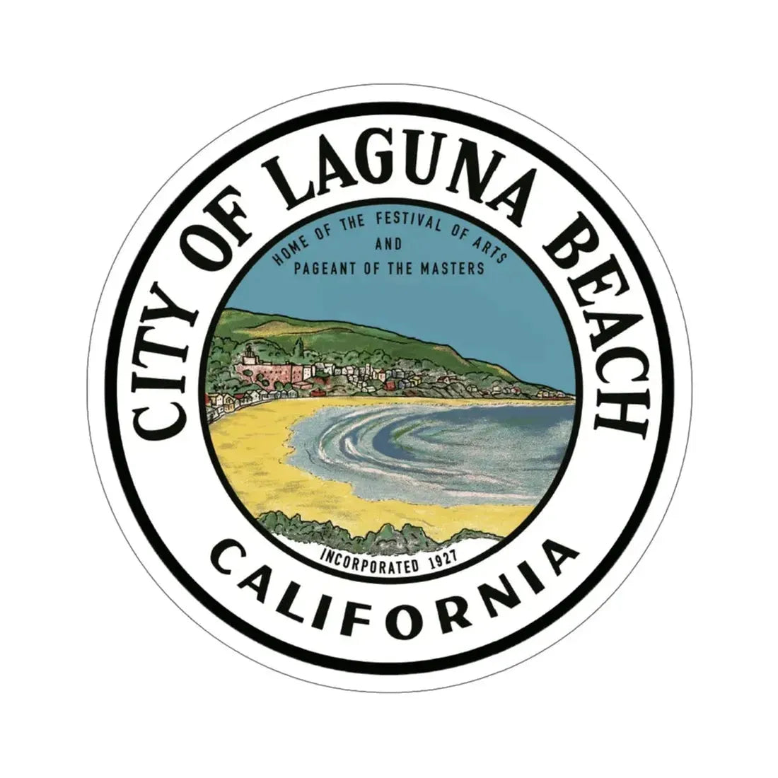 Seal of Laguna Beach California USA STICKER Vinyl Die-Cut Decal 6 Inch - The Sticker Space