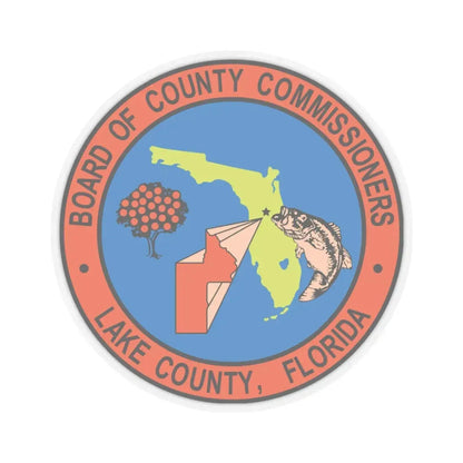 Seal of Lake County Florida (United States) STICKER Vinyl Kiss-Cut Decal 3 Inch Transparent - The Sticker Space