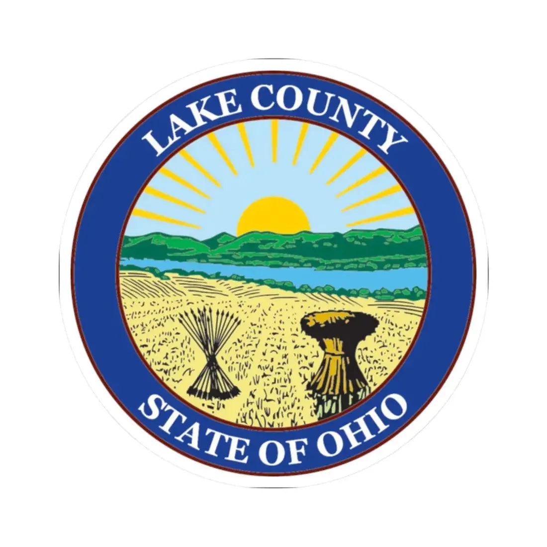 Seal of Lake County Ohio (United States) STICKER Vinyl Kiss-Cut Decal 2 Inch White - The Sticker Space
