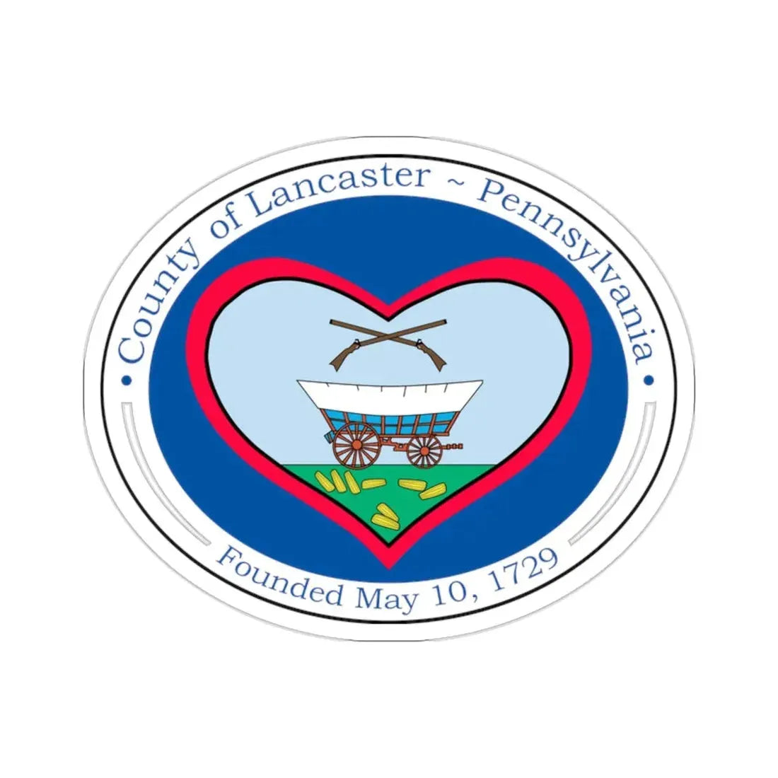 Seal of Lancaster County, Pennsylvania USA STICKER Vinyl Die-Cut Decal 2 Inch - The Sticker Space
