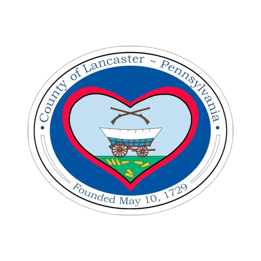Seal of Lancaster County, Pennsylvania USA STICKER Vinyl Die-Cut Decal 3 Inch - The Sticker Space