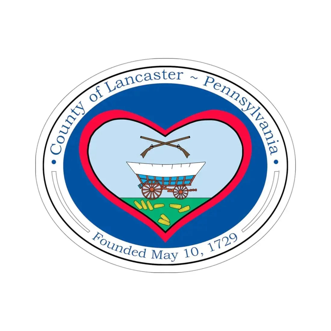 Seal of Lancaster County, Pennsylvania USA STICKER Vinyl Die-Cut Decal 4 Inch - The Sticker Space