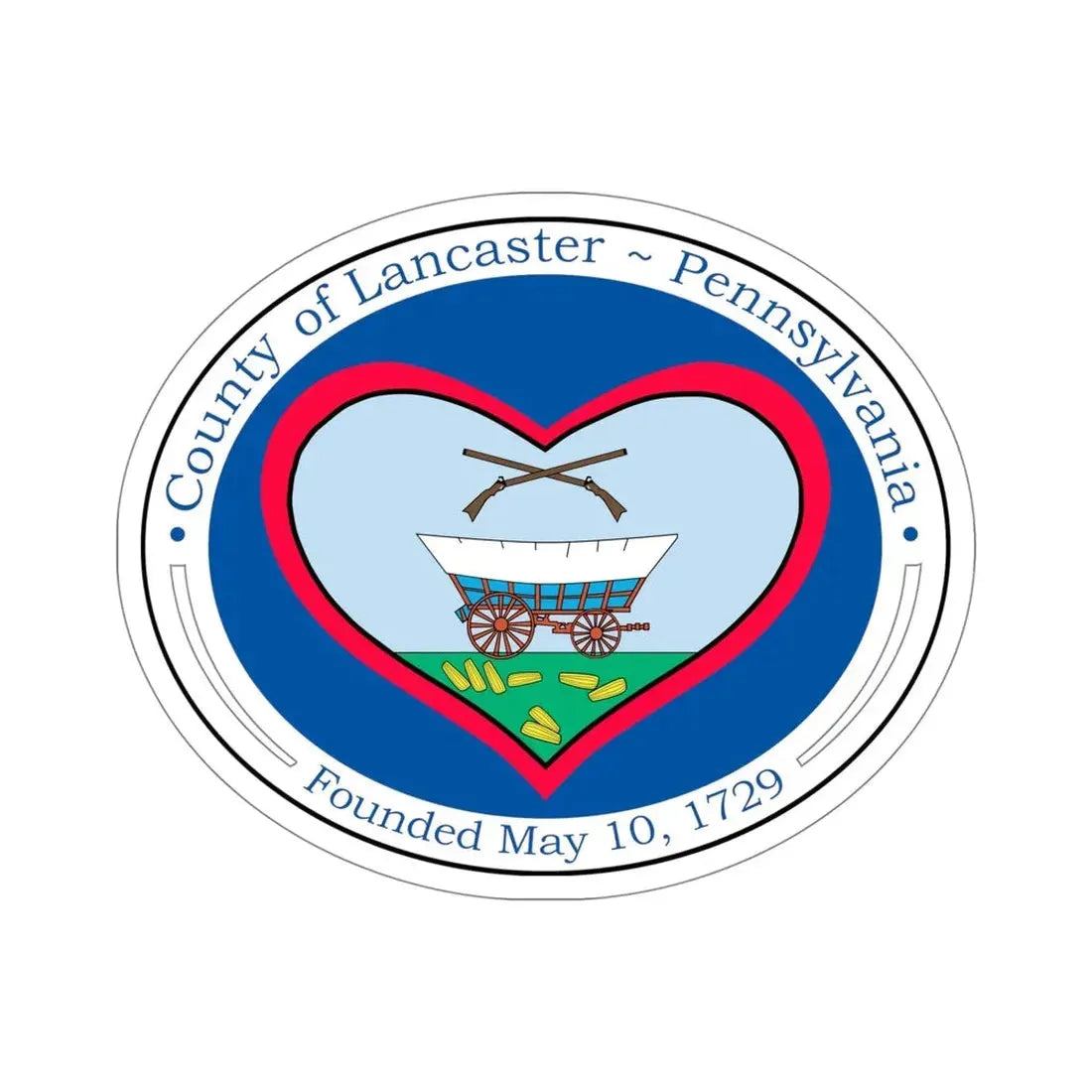 Seal of Lancaster County, Pennsylvania USA STICKER Vinyl Die-Cut Decal 5 Inch - The Sticker Space