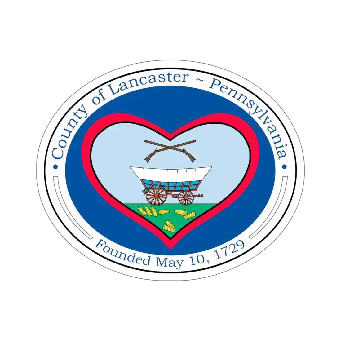 Seal of Lancaster County, Pennsylvania USA STICKER Vinyl Die-Cut Decal 6 Inch - The Sticker Space