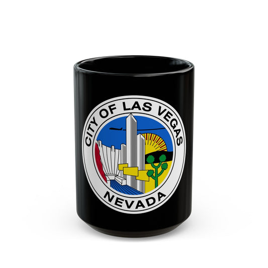 Seal of Las Vegas Nevada - Black Coffee Mug-15oz-The Sticker Space