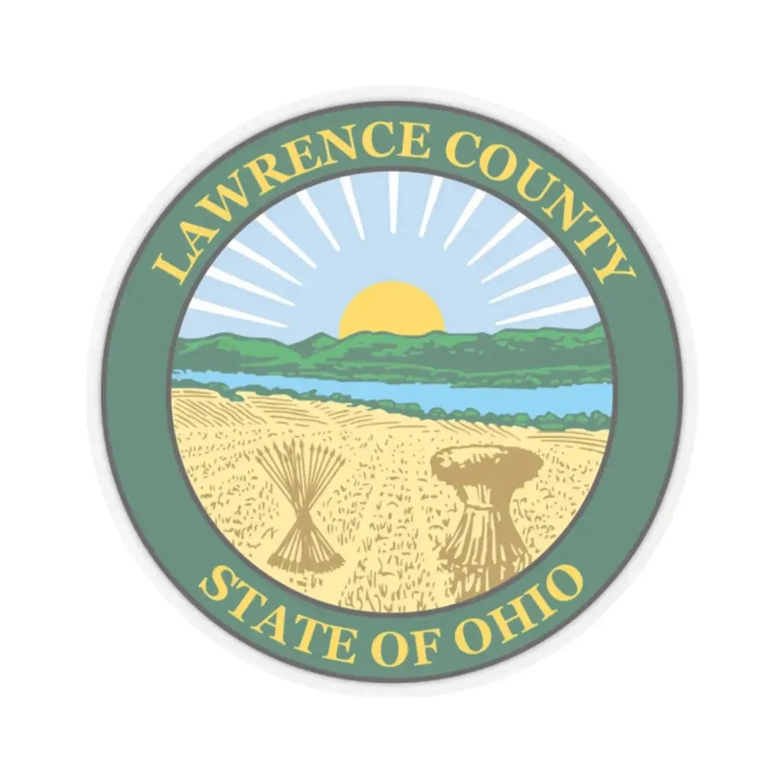Seal of Lawrence County Ohio (United States) STICKER Vinyl Kiss-Cut Decal 2 Inch Transparent - The Sticker Space