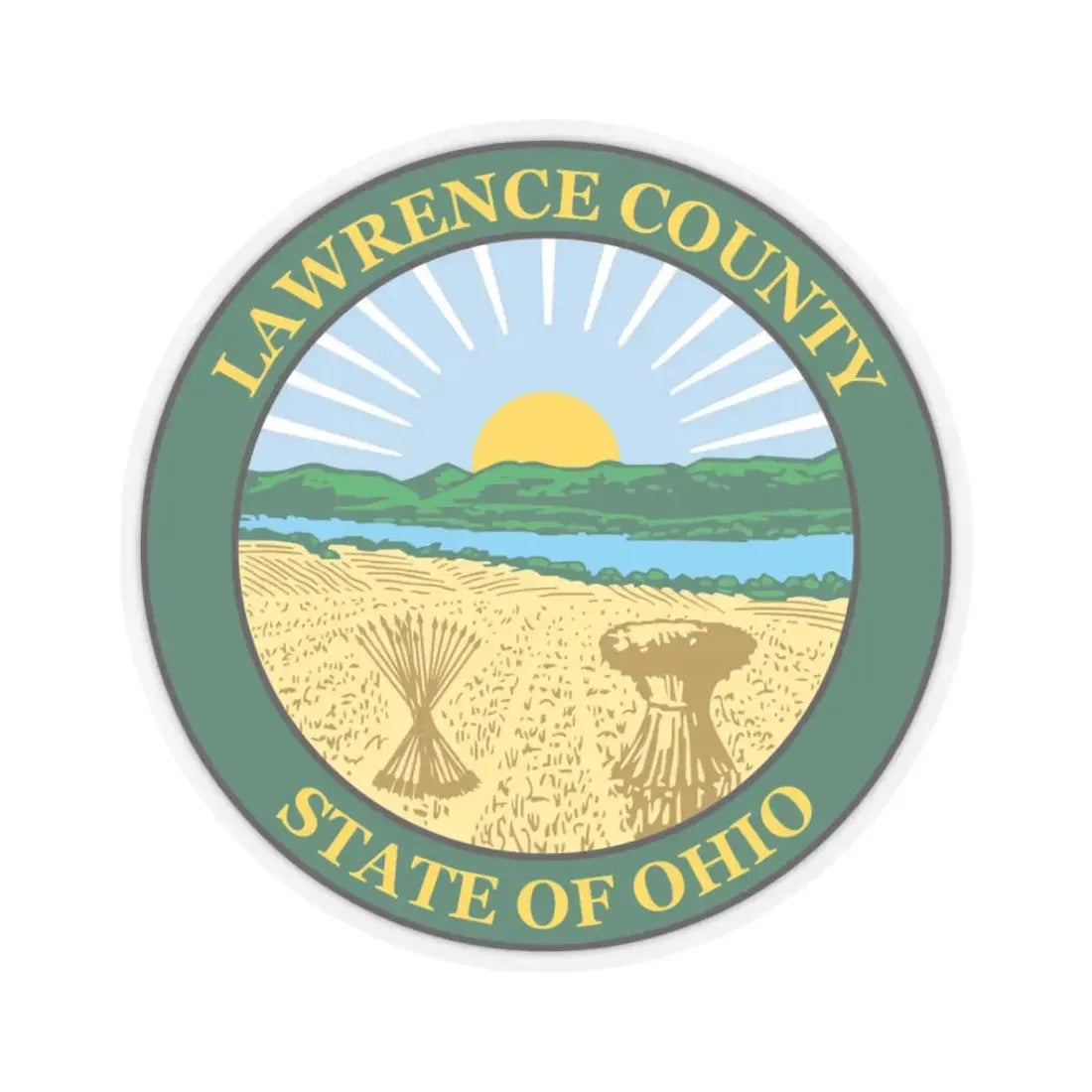 Seal of Lawrence County Ohio (United States) STICKER Vinyl Kiss-Cut Decal 3 Inch Transparent - The Sticker Space