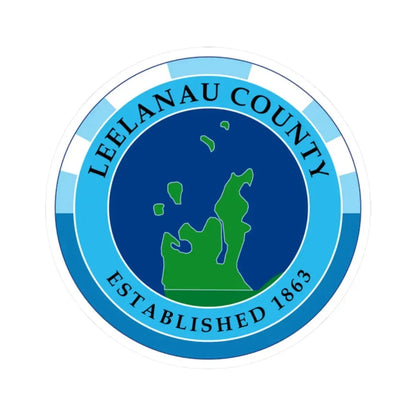 Seal of Leelanau County Michigan (United States) STICKER Vinyl Kiss-Cut Decal 2 Inch White - The Sticker Space