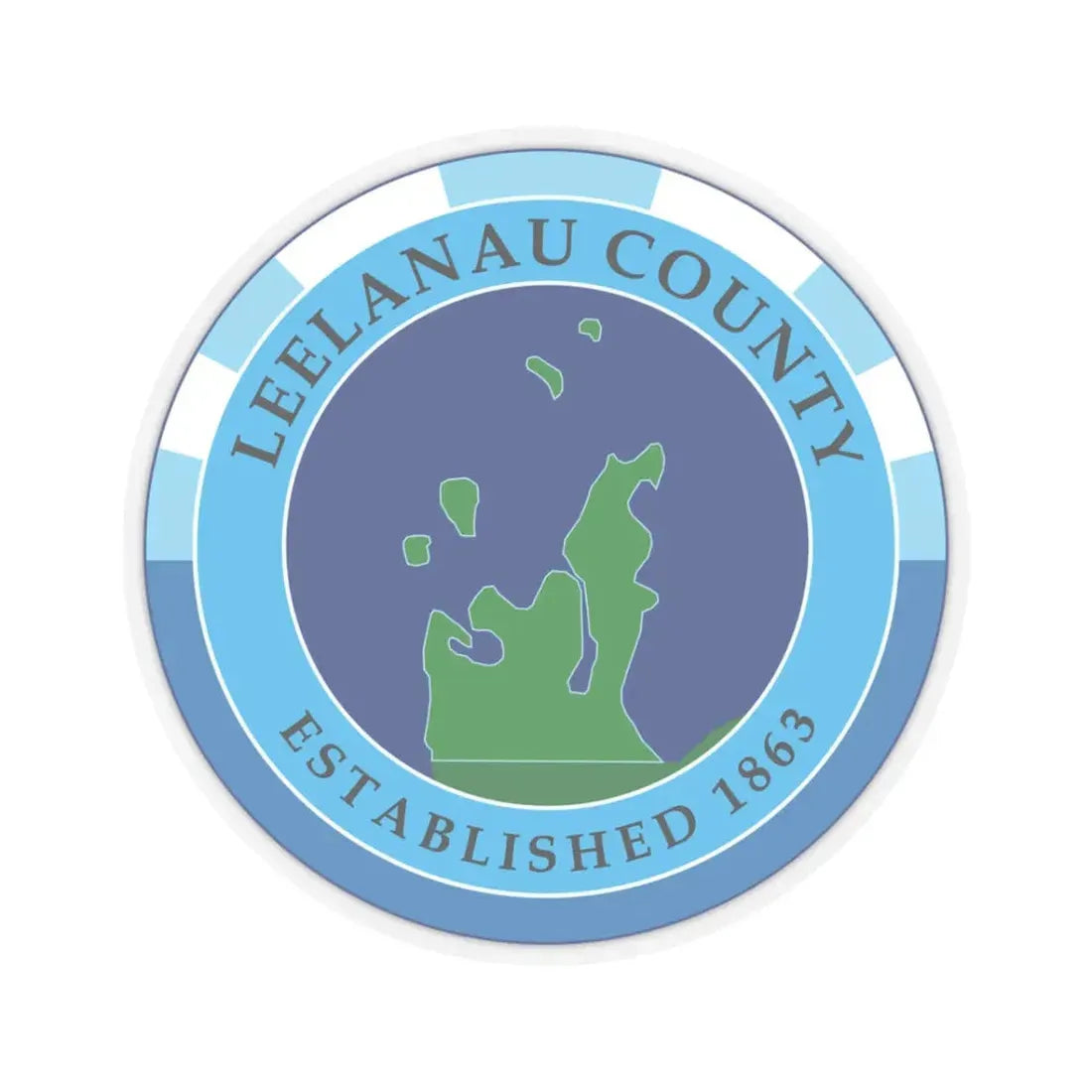 Seal of Leelanau County Michigan (United States) STICKER Vinyl Kiss-Cut Decal 3 Inch Transparent - The Sticker Space