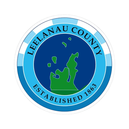 Seal of Leelanau County Michigan (United States) STICKER Vinyl Kiss-Cut Decal 3 Inch White - The Sticker Space