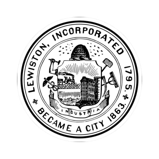 Seal of Lewiston Maine (United States) STICKER Vinyl Kiss-Cut Decal 2 Inch White - The Sticker Space