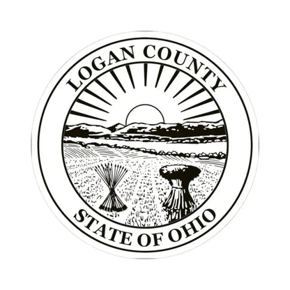 Seal of Logan County Ohio (United States) STICKER Vinyl Kiss-Cut Decal 3 Inch White - The Sticker Space