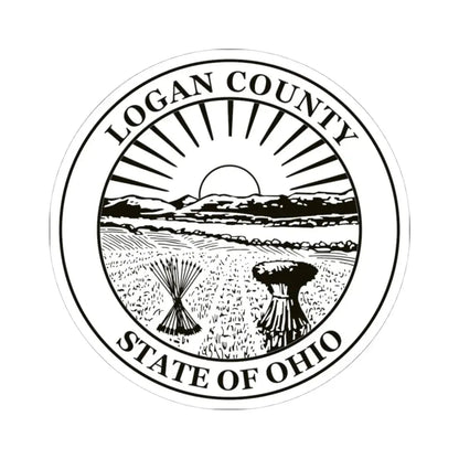 Seal of Logan County Ohio (United States) STICKER Vinyl Kiss-Cut Decal 4 Inch White - The Sticker Space