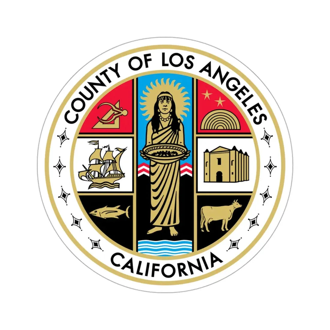 Seal of Los Angeles County, California USA STICKER Vinyl Die-Cut Decal 3 Inch - The Sticker Space