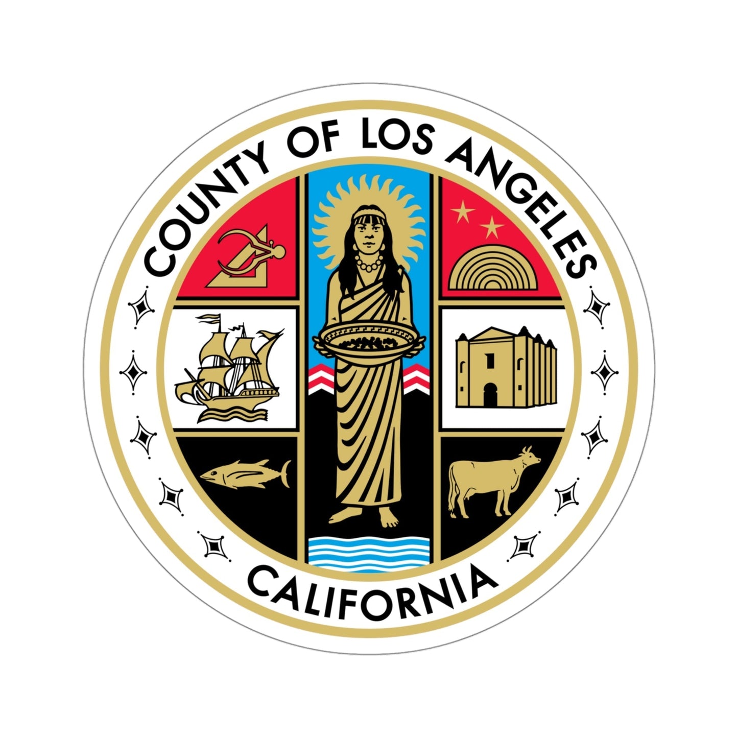 Seal of Los Angeles County, California USA STICKER Vinyl Die-Cut Decal-4 Inch-The Sticker Space