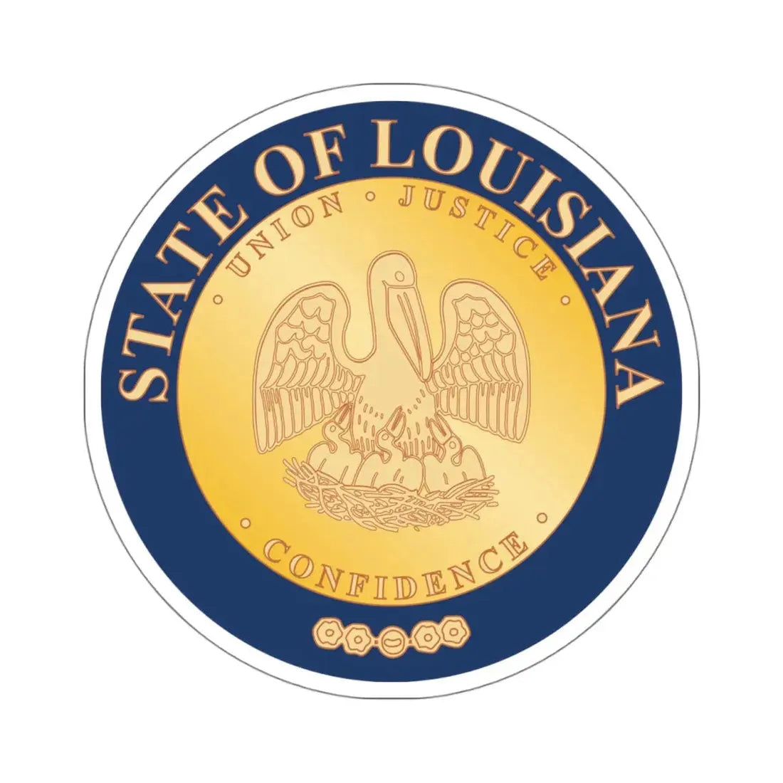 Seal of Louisiana 1902 2006 - STICKER Vinyl Kiss-Cut Decal 4 Inch White - The Sticker Space