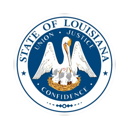 Seal of Louisiana (United States) STICKER Vinyl Kiss-Cut Decal 2 Inch White - The Sticker Space