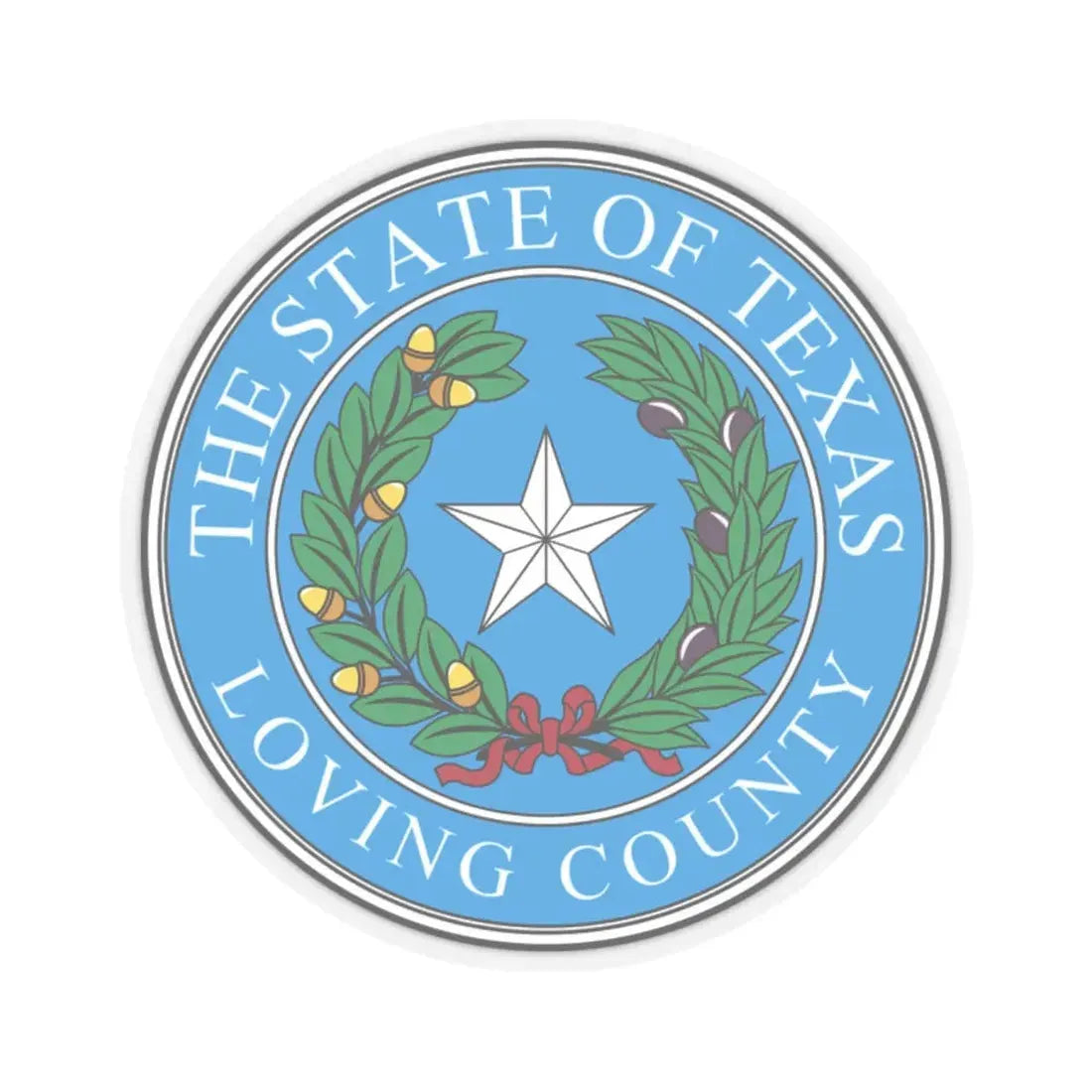 Seal of Loving County Texas (United States) STICKER Vinyl Kiss-Cut Decal 2 Inch Transparent - The Sticker Space