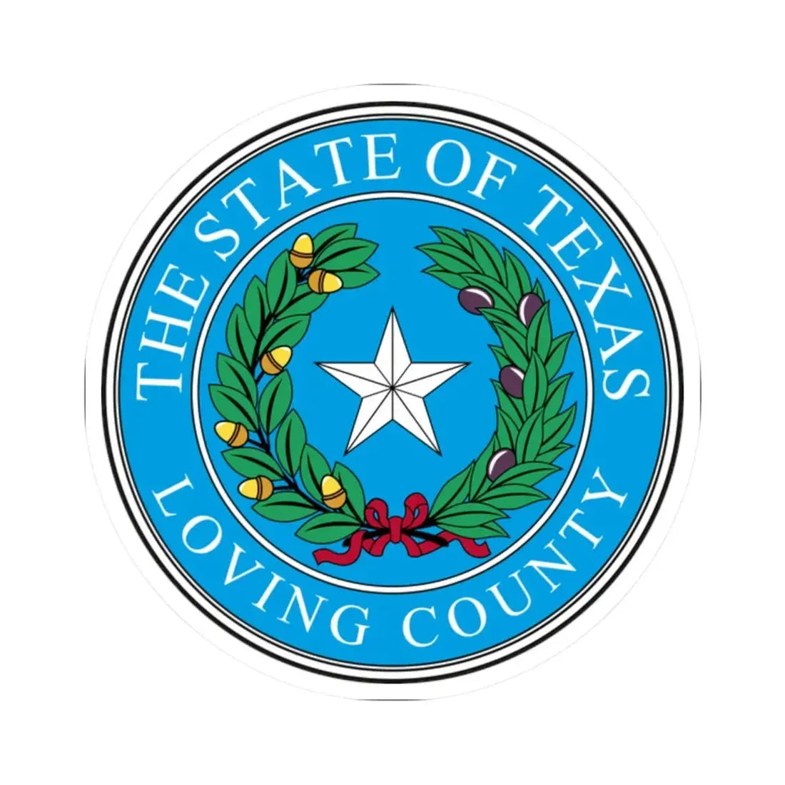 Seal of Loving County Texas (United States) STICKER Vinyl Kiss-Cut Decal 2 Inch White - The Sticker Space