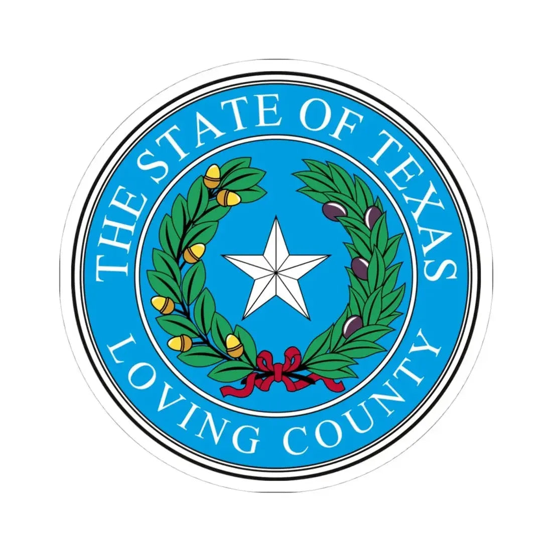 Seal of Loving County Texas (United States) STICKER Vinyl Kiss-Cut Decal 4 Inch White - The Sticker Space