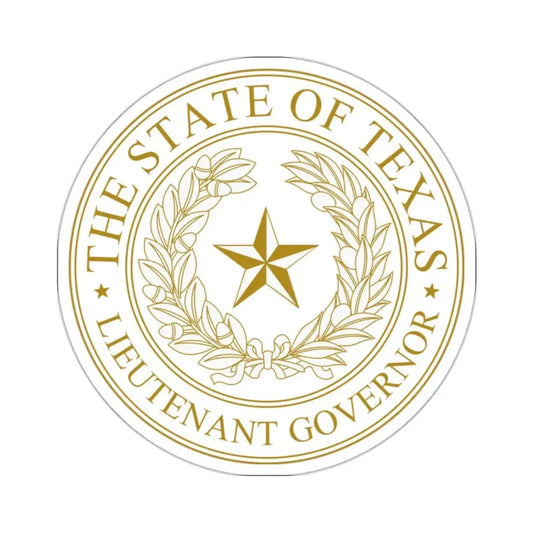 Seal of Lt Governor of Texas - STICKER Vinyl Kiss-Cut Decal 2 Inch White - The Sticker Space