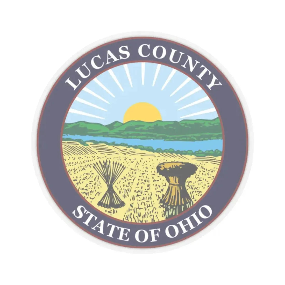 Seal of Lucas County Ohio (United States) STICKER Vinyl Kiss-Cut Decal 2 Inch Transparent - The Sticker Space