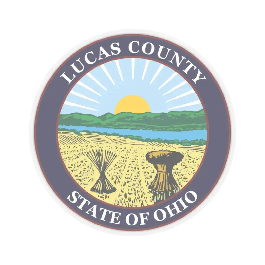 Seal of Lucas County Ohio (United States) STICKER Vinyl Kiss-Cut Decal 3 Inch Transparent - The Sticker Space