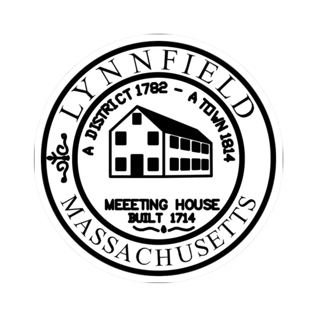 Seal of Lynnfield MA (United States) STICKER Vinyl Kiss-Cut Decal 2 Inch White - The Sticker Space