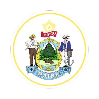 Seal of Maine (United States) STICKER Vinyl Kiss-Cut Decal 2 Inch White - The Sticker Space