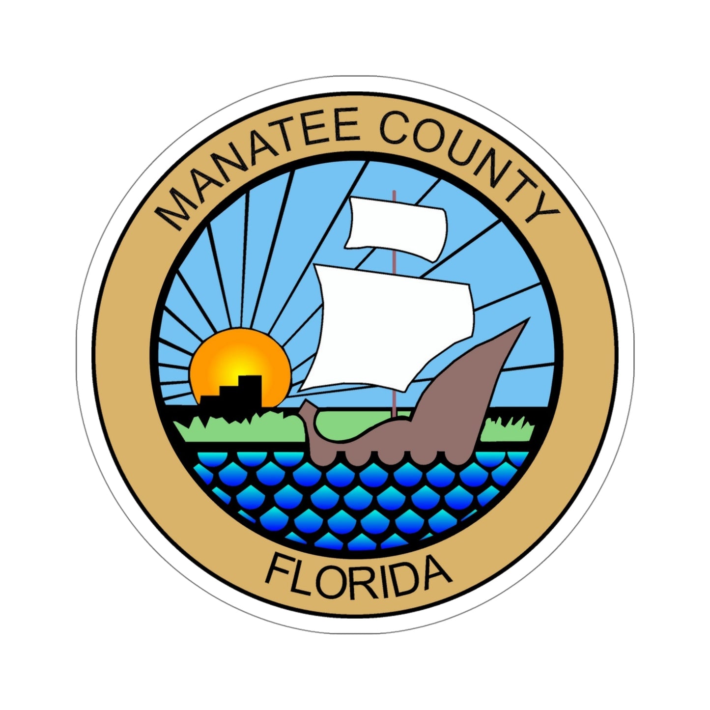 Seal of Manatee County Florida USA STICKER Vinyl Die-Cut Decal-5 Inch-The Sticker Space