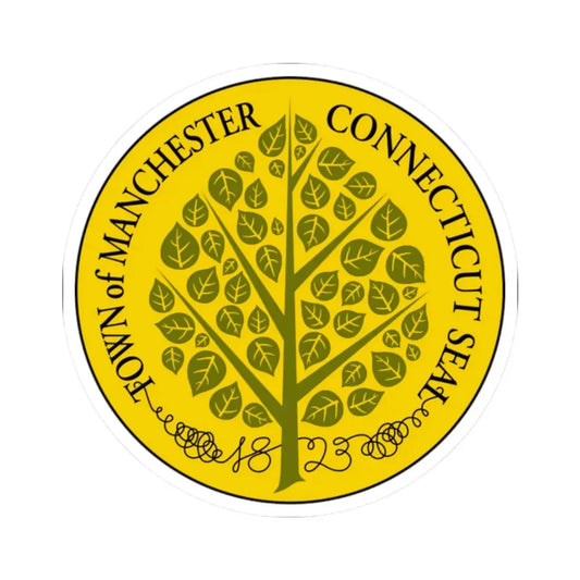 Seal of Manchester Connecticut (United States) STICKER Vinyl Kiss-Cut Decal 2 Inch White - The Sticker Space
