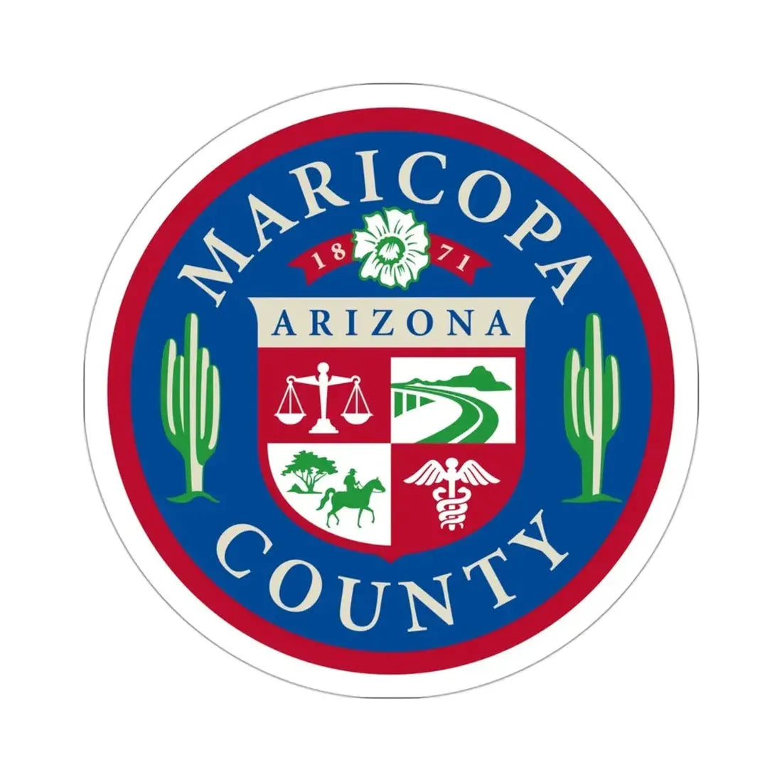 Seal of Maricopa County, Arizona USA STICKER Vinyl Die-Cut Decal 3 Inch - The Sticker Space