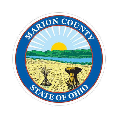 Seal of Marion County Ohio (United States) STICKER Vinyl Kiss-Cut Decal 6 Inch White - The Sticker Space