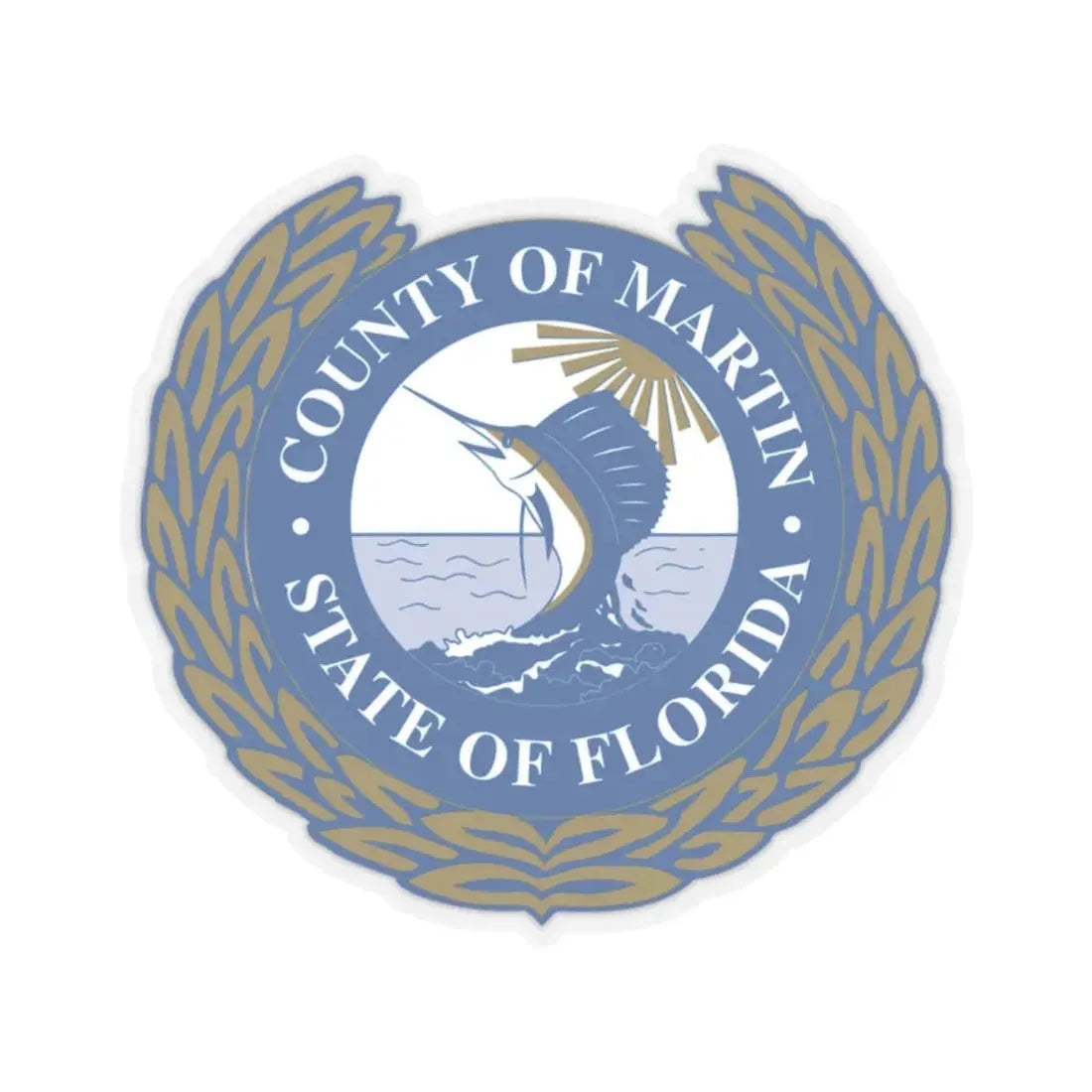 Seal of Martin County Florida (United States) STICKER Vinyl Kiss-Cut Decal 2 Inch Transparent - The Sticker Space
