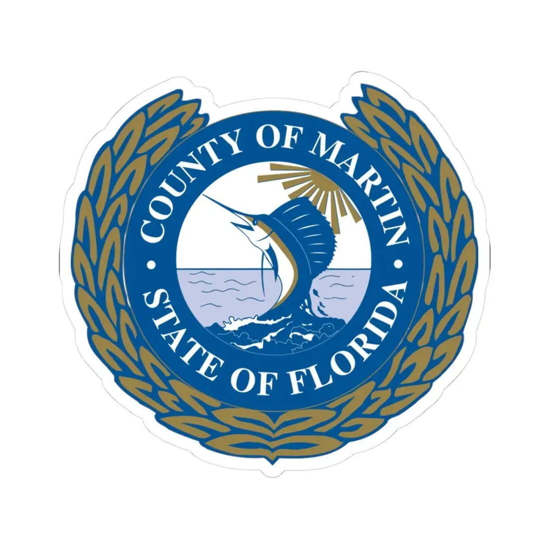 Seal of Martin County Florida (United States) STICKER Vinyl Kiss-Cut Decal 3 Inch White - The Sticker Space