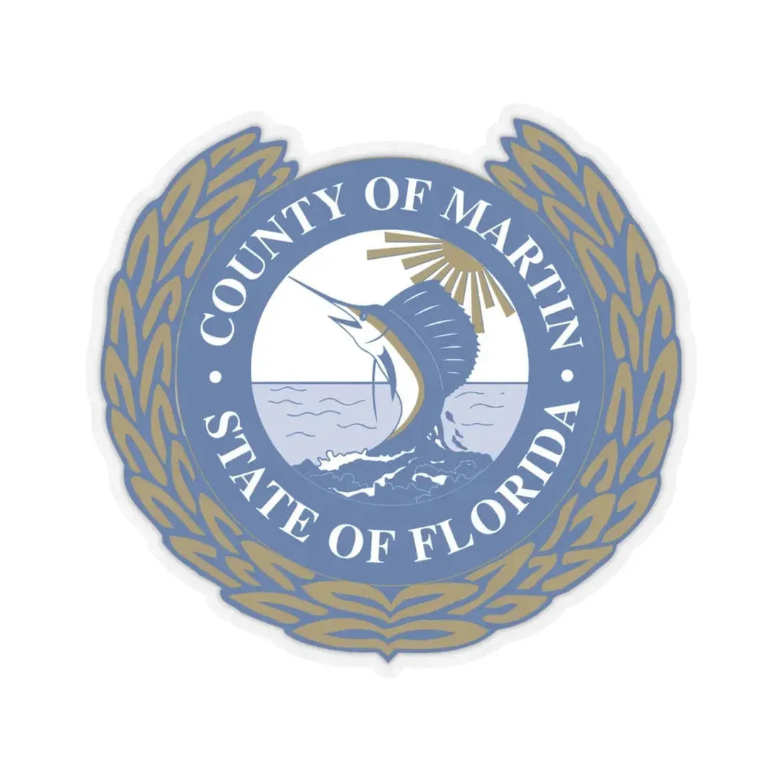 Seal of Martin County Florida (United States) STICKER Vinyl Kiss-Cut Decal 4 Inch Transparent - The Sticker Space