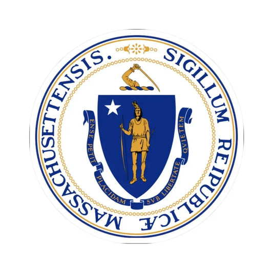 Seal of Massachusetts (United States) STICKER Vinyl Kiss-Cut Decal 2 Inch White - The Sticker Space