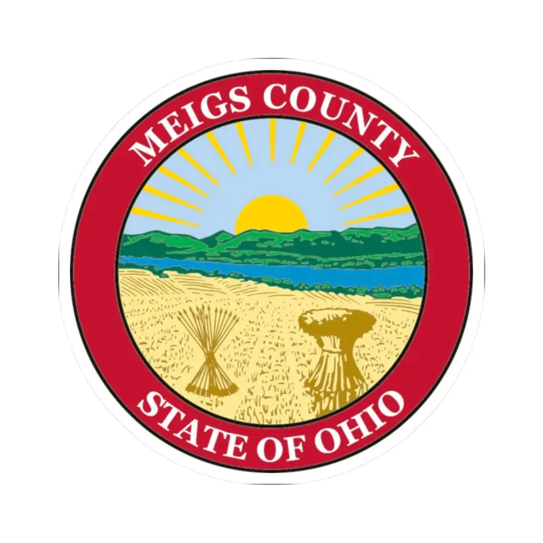 Seal of Meigs County Ohio (United States) STICKER Vinyl Kiss-Cut Decal 2 Inch White - The Sticker Space