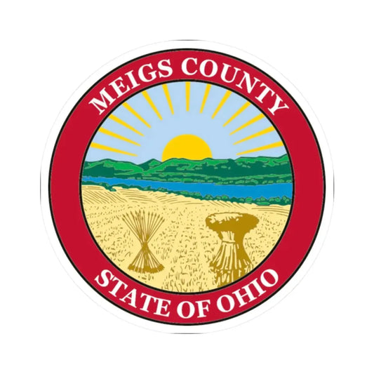 Seal of Meigs County Ohio (United States) STICKER Vinyl Kiss-Cut Decal 2 Inch White - The Sticker Space