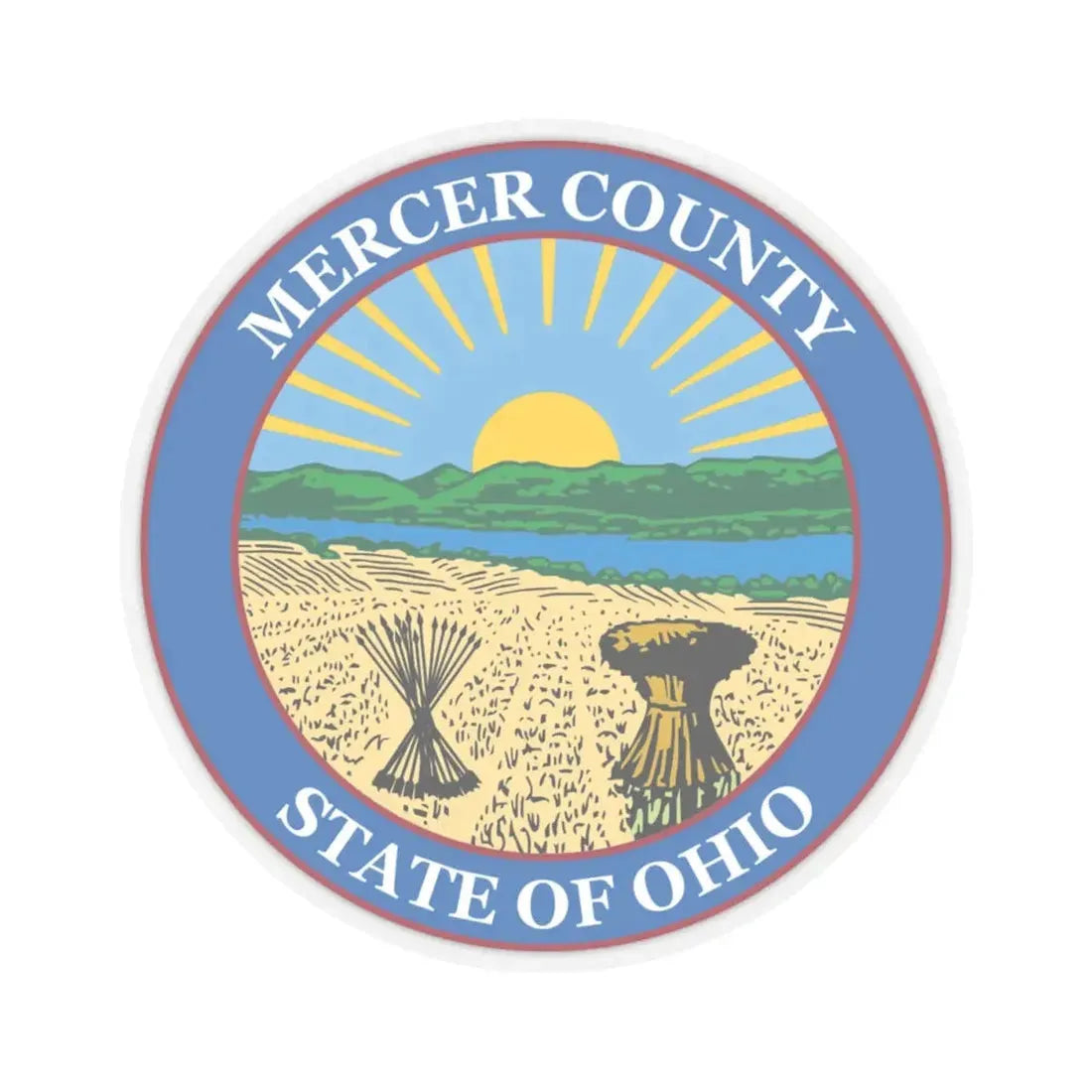 Seal of Mercer County Ohio (United States) STICKER Vinyl Kiss-Cut Decal 4 Inch Transparent - The Sticker Space