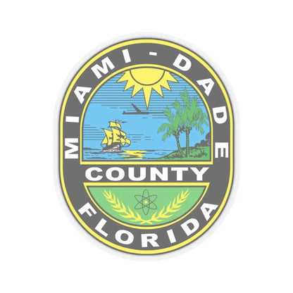 Seal of Miami Dade County Florida (United States) STICKER Vinyl Kiss-Cut Decal 3 Inch Transparent - The Sticker Space