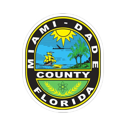 Seal of Miami Dade County Florida (United States) STICKER Vinyl Kiss-Cut Decal 4 Inch White - The Sticker Space
