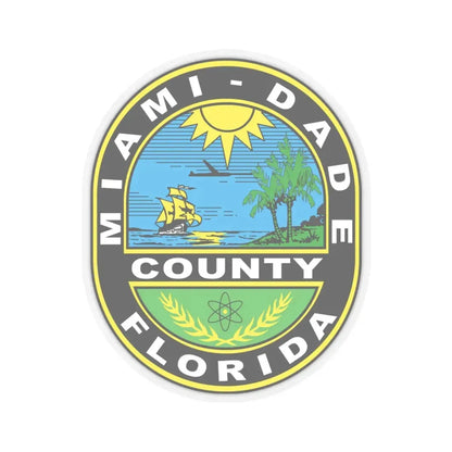 Seal of Miami Dade County Florida (United States) STICKER Vinyl Kiss-Cut Decal 6 Inch Transparent - The Sticker Space