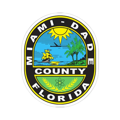 Seal of Miami Dade County Florida (United States) STICKER Vinyl Kiss-Cut Decal 6 Inch White - The Sticker Space