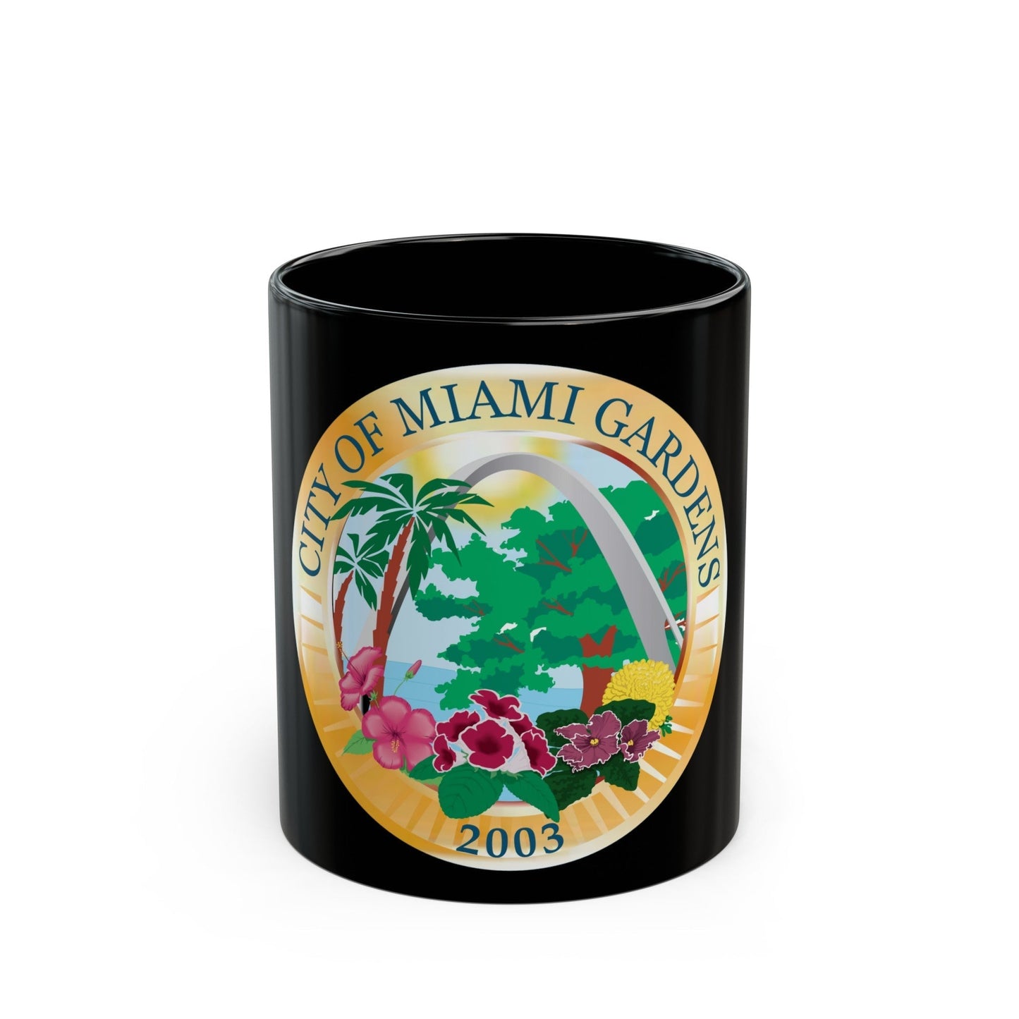 Seal of Miami Gardens Florida - Black Coffee Mug-11oz-The Sticker Space