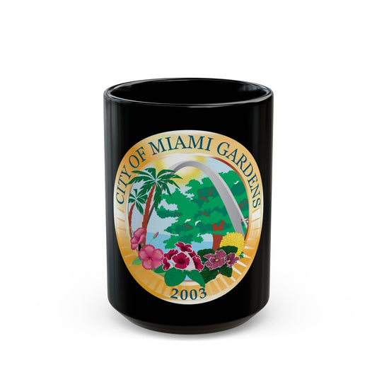 Seal of Miami Gardens Florida - Black Coffee Mug-15oz-The Sticker Space