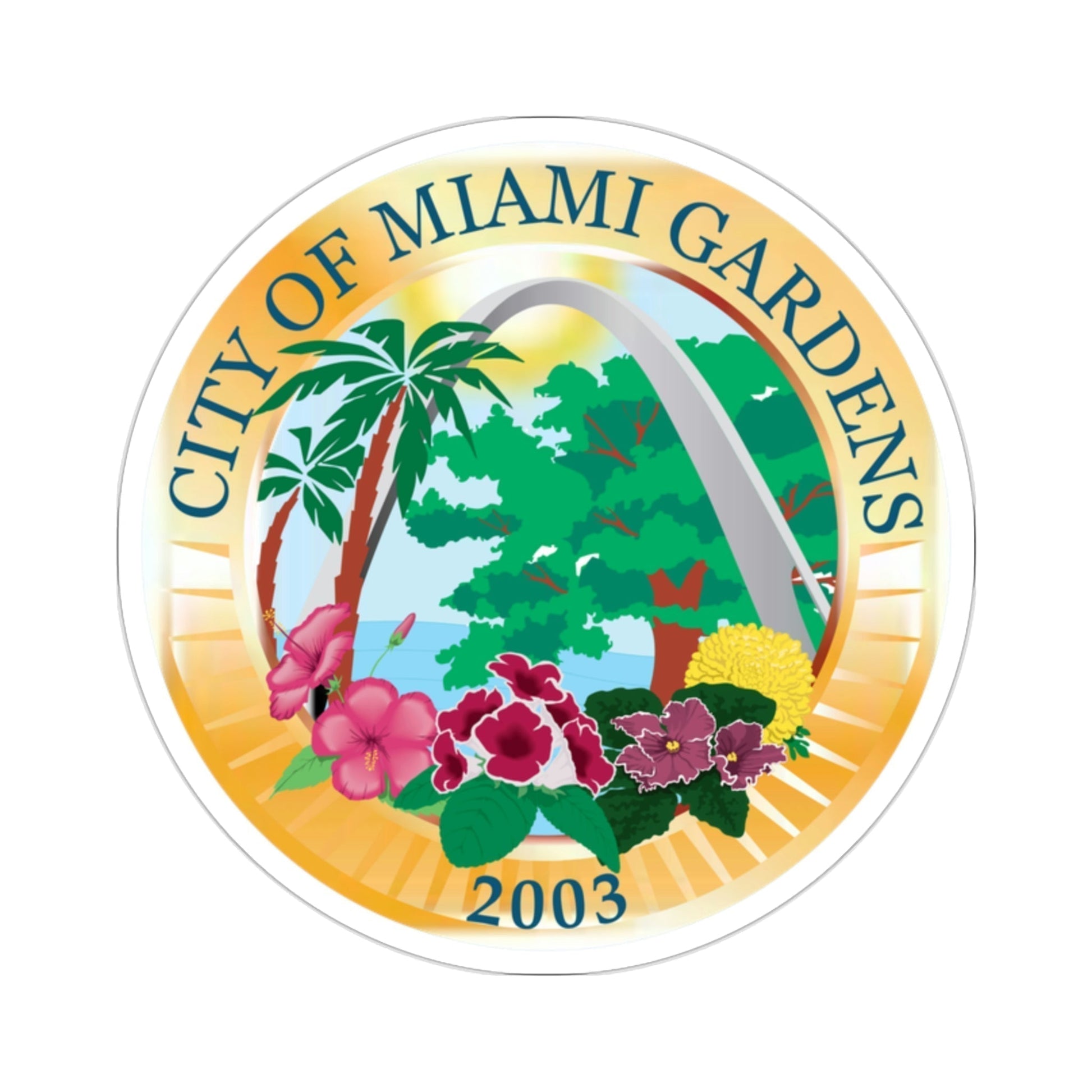 Seal of Miami Gardens Florida USA STICKER Vinyl Die-Cut Decal-2 Inch-The Sticker Space