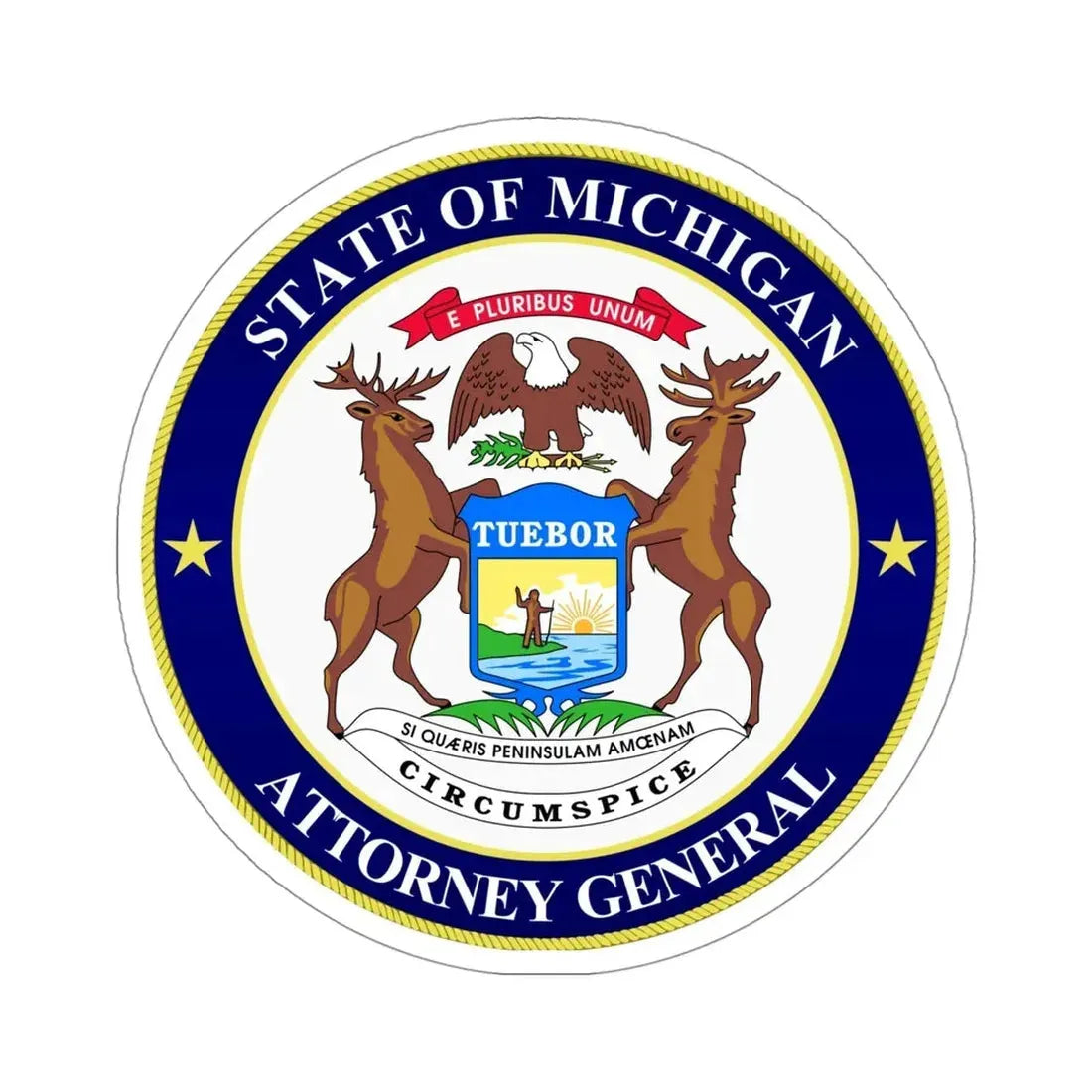 Seal of Michigan Attorney General STICKER Vinyl Die-Cut Decal 4 Inch - The Sticker Space