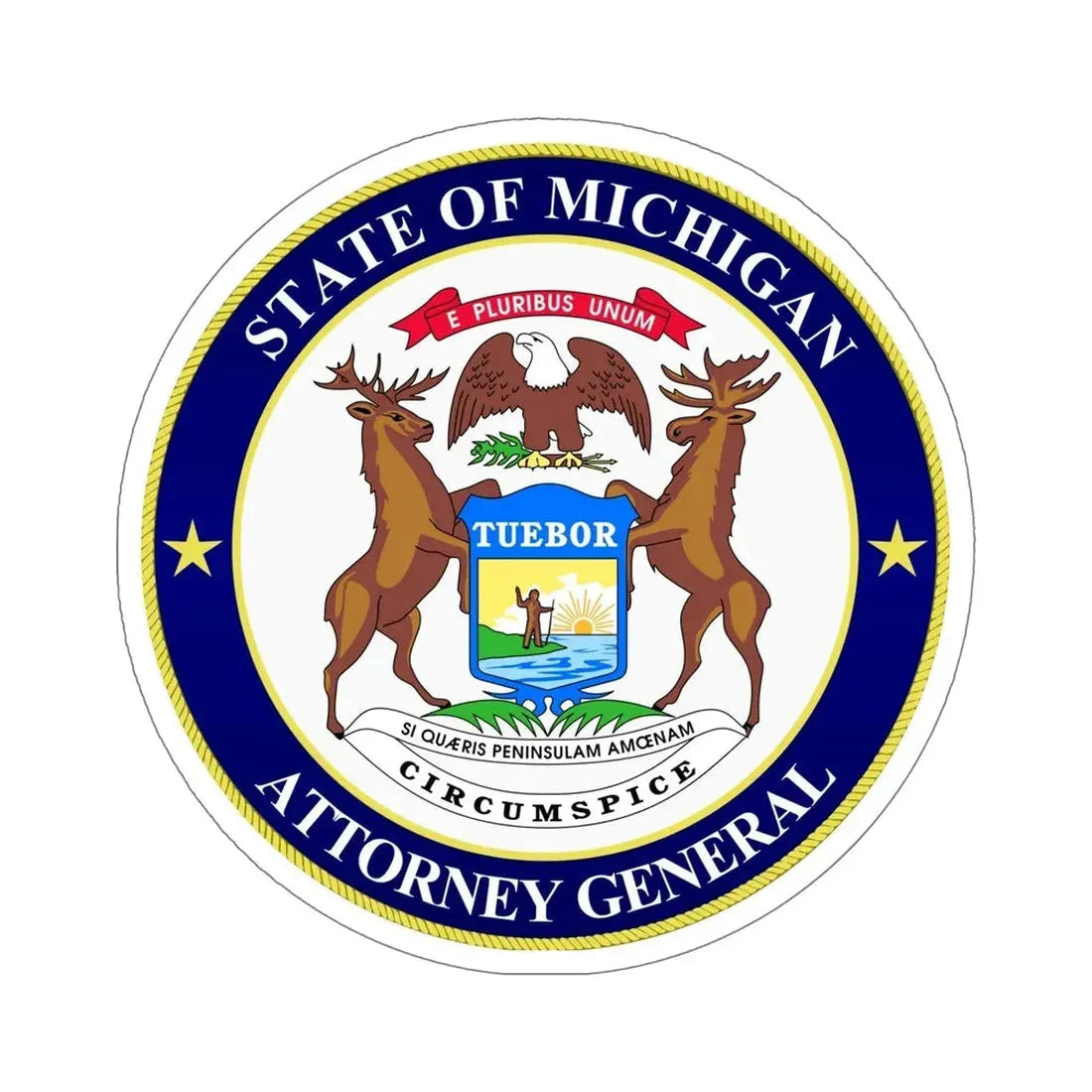Seal of Michigan Attorney General STICKER Vinyl Die-Cut Decal 6 Inch - The Sticker Space